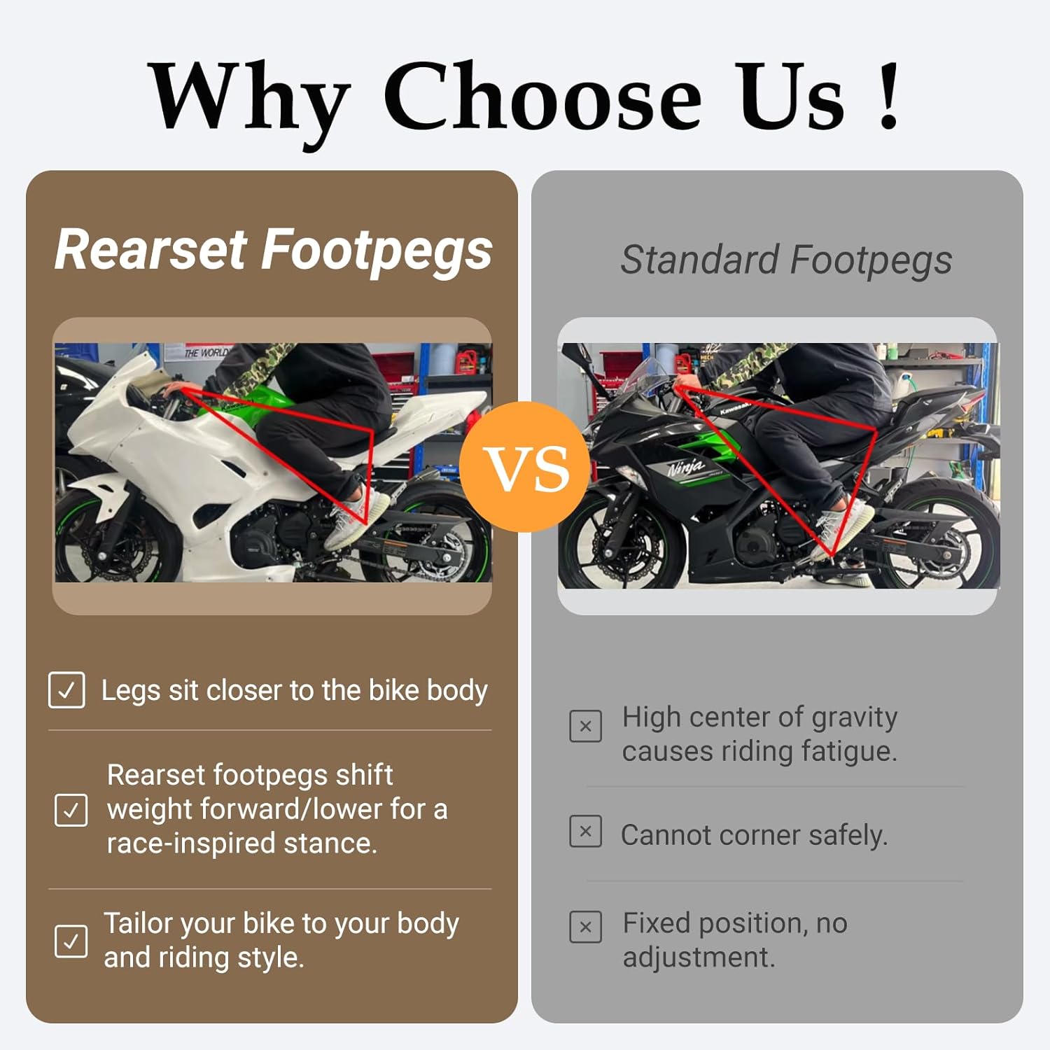 Motorcycle Adjustable Rear Sets Rearsets Foot Pegs for Yamaha YZF R3 MT-03 2015-2023