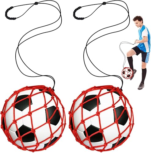 Miniatura 9 de Soccer Kick Trainer 2 Psc with Return Net - Football Training Equipment for Boys & Girls - Practice Gear Compatible with Size 3 4 5 Balls