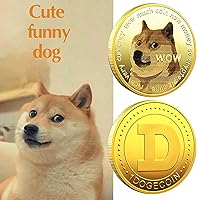 Vista 6 de Dogecoin Moneda conmemorativa 2021 de 2 piezas de 1 onza chapada en oro, plateada, monedas coleccionables de edición limitada Dogecoin con cubierta