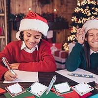 Vista 6 de Cholemy Juego de 48 notas adhesivas y bolígrafos de Navidad, 24 bolígrafos de Navidad, 24 blocs de notas autoadhesivas de Navidad, bolígrafos