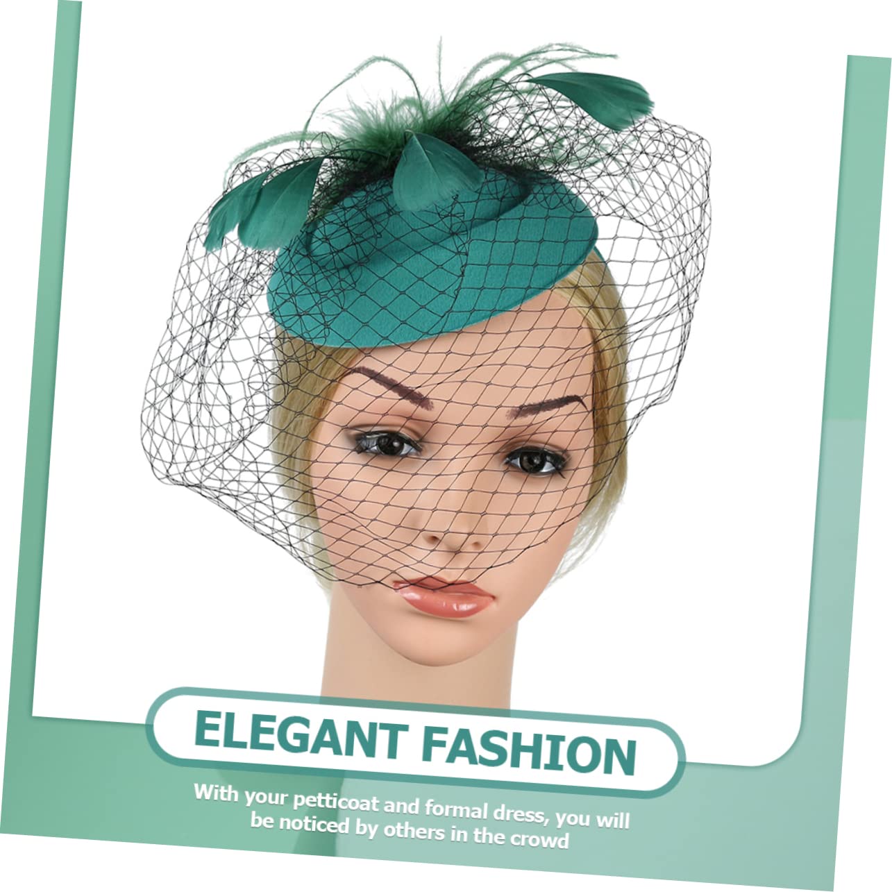 4pezzi Fascinator Elegante per Donne con Velo Rete Cappello Classico per Feste e Tea Party Accessorio Vintage per Cerimonie e Matrimoni Design Unico e Affascinante