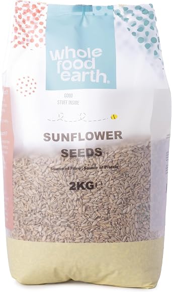 Wholefood Earth Sunflower Seeds 2 kg | Hulled Sunflower Kernels | Source of Protein | GMO Free | Vegan