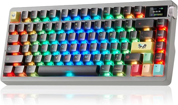 LEOBOG x Aula Nova75 Wireless Mechanical Keyboard,Creamy Gaming Keyboards | Tri-mode Bluetooth/2.4GHz/USB-C,RGB Backlit,FR4 Plate,Hot Swappable Pre-lubed Switches,Programmable PBT Keycaps,8000mAh