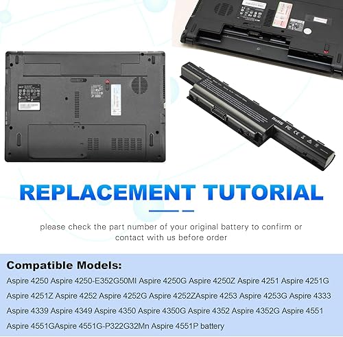 Miniatura 5 de TREE.NB Batería de 6 celdas de 5200 mAh para Acer AS10D31 AS10D81 AS10D51 AS10D41 AS10D61 AS10D73 AS10D75 5750 AS10D71 5742 AS10D56 E1-531 522 115E