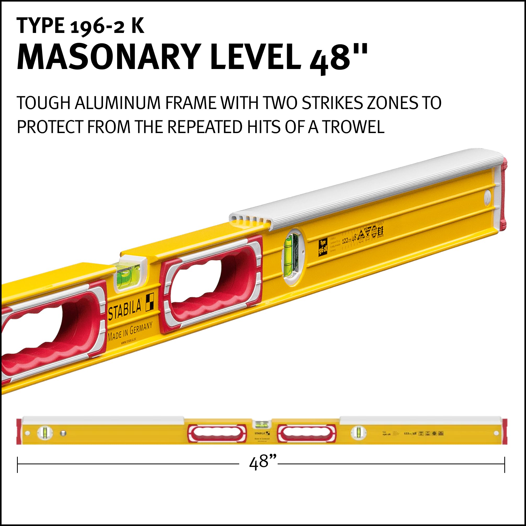 Stabila Type 196-2 Mason Level - 48 Inch -2 Stabila Type 196-2 Mason Level - 48 Inch -2