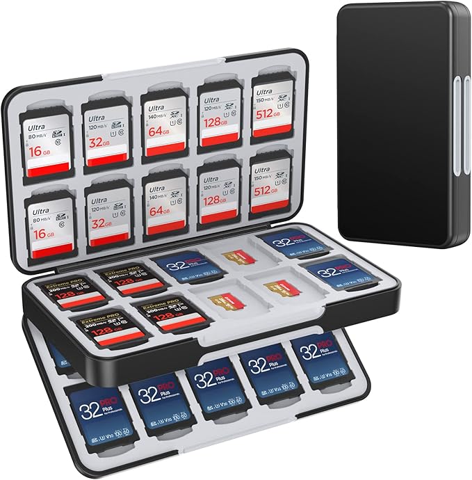 HEIYING Speicherkarten Etui für SD Karten und Micro SD Karten,tragbarer SD SDHC SDXC Micro SD ...
