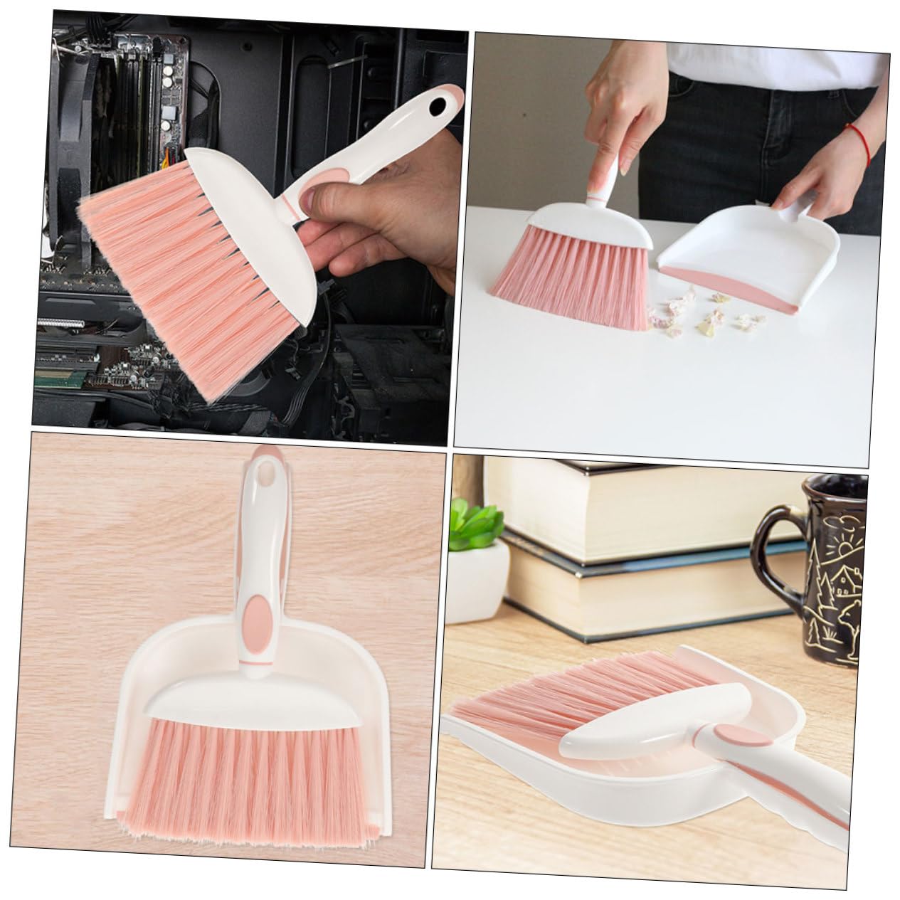 CIYODO 1 Set Mini Broom Dustpan Small Dust Pans with Brush Table Dust Pan Animal Waste Broom Crevice Brush Hand Cleaning Tool for Desk Keyboard Broom Table Whisk Brooms Desk Cleaner Pp