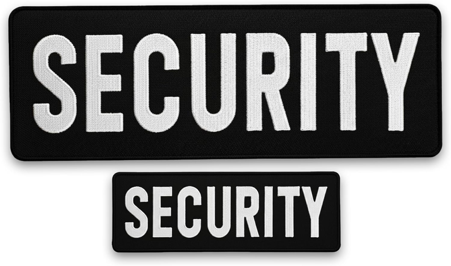 Black Security Patch Set (2 Pcs) Embroidered Badge Patch for Tactical Security Vest Guard Gear Accessories Hook and Loop Patches for Jacket Uniform Backpack