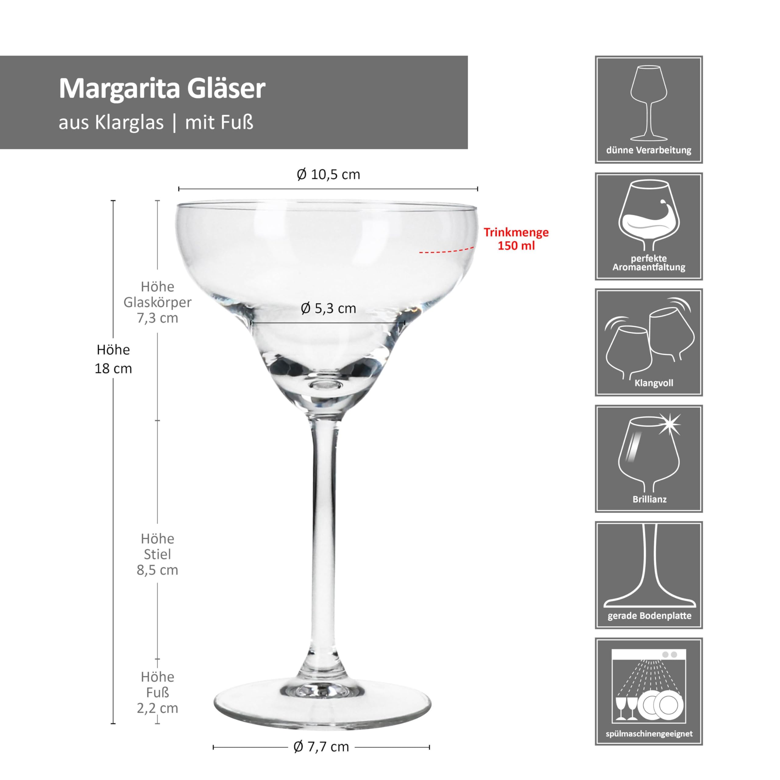 Lot de 4 verres à pied apéritif - Arts de la table