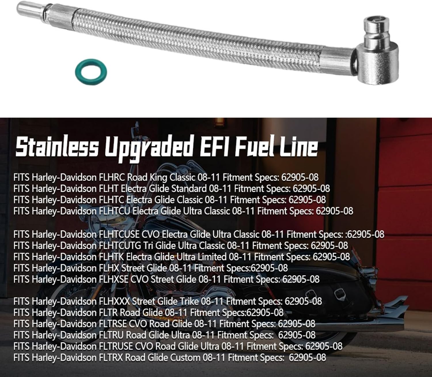 EFI Fuel Line Fit for Harley-Davidson Electra Glide Road Glide | Road King Street Glide 2008-2013 Replace 62905-08
