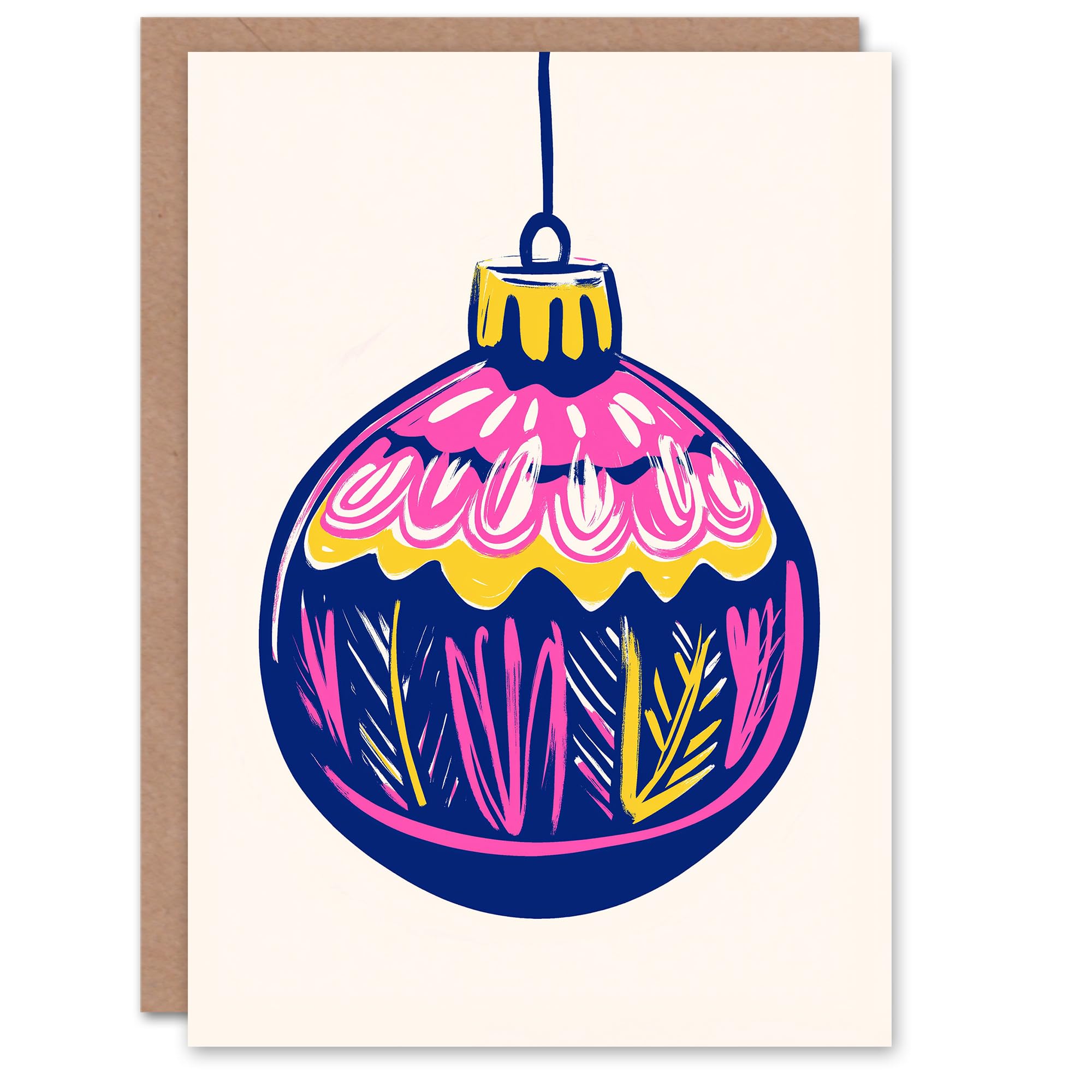 Wee Blue Coo Tree Bauble Ornament Pink Purple Yellow Fun Xmas Art Blank For All Christmas Card