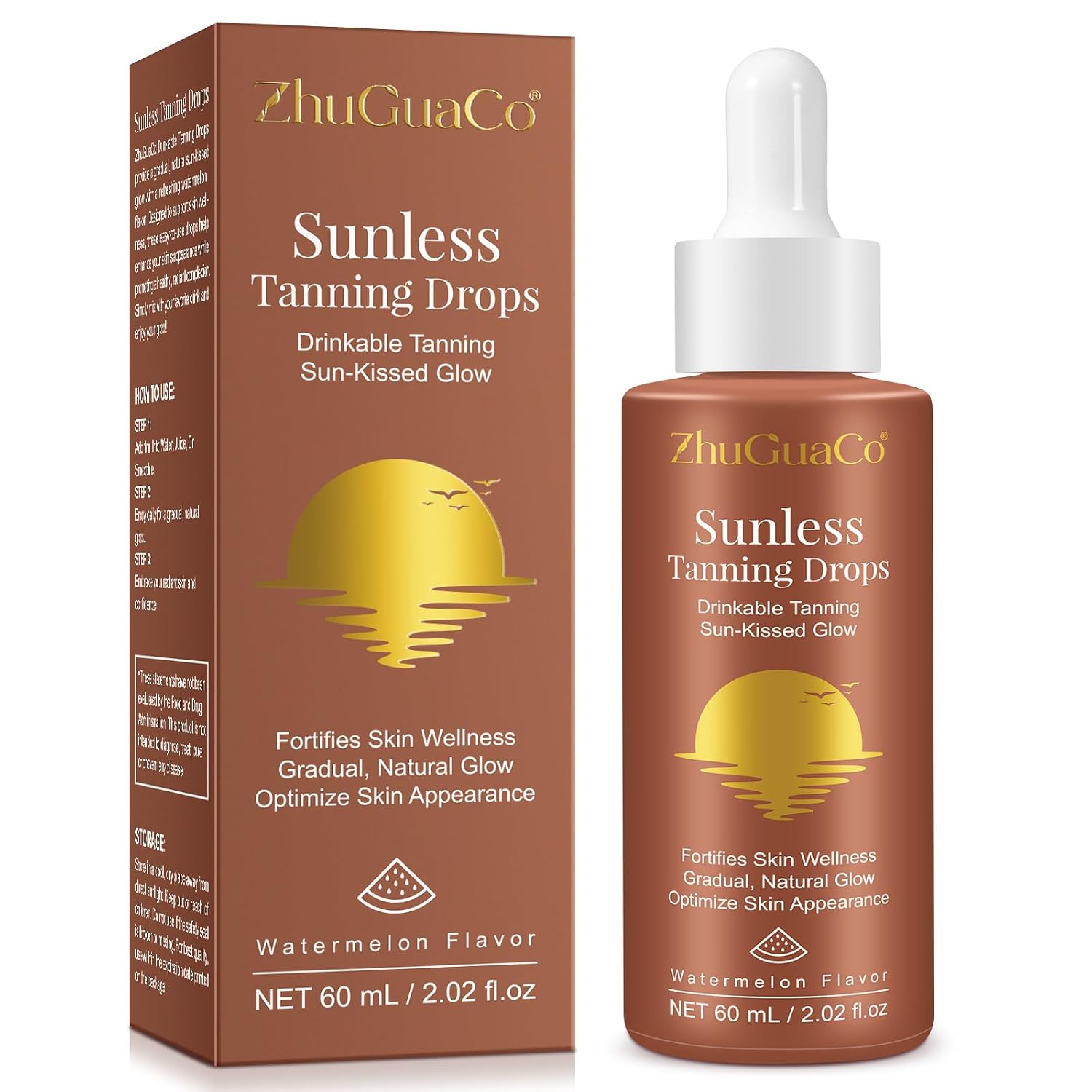 Sunleess Tanning Drops - Drinkable Glow with Beta Carotene
