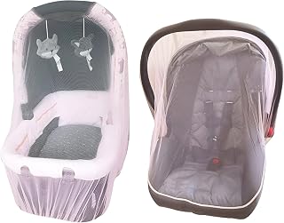 Enovoe Mosquito Net for Stroller and Baby Crib - Durable Mesh Bug Net Cover with Elastic Edge - Fits Strollers, Bassinets, Playards, and Mini Cribs - Travel Essential for Newborns - 63x64-Inch (White)