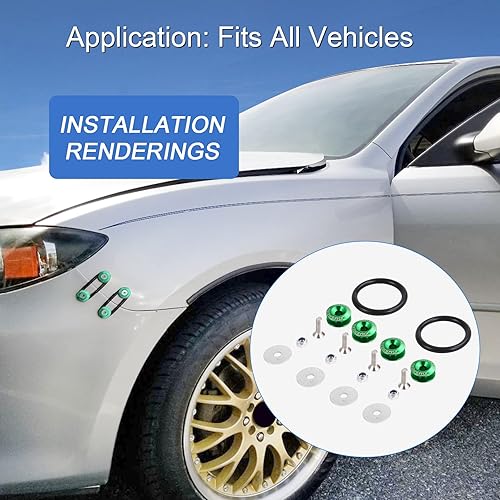 Vista 52 de Kit universal de sujetadores de liberación rápida Jmdspeed, para camiones, defensa, palanquilla, universal, CNC, Neo cromo Cromo neo