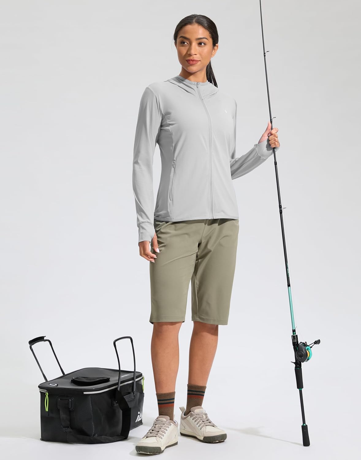 Soothfeel Women's UPF 50+ Sun Protection Hoodie Jacket Lightweight Long Sleeve Sun Shirt for Women with Pocket Hiking Outdoor - Image 8