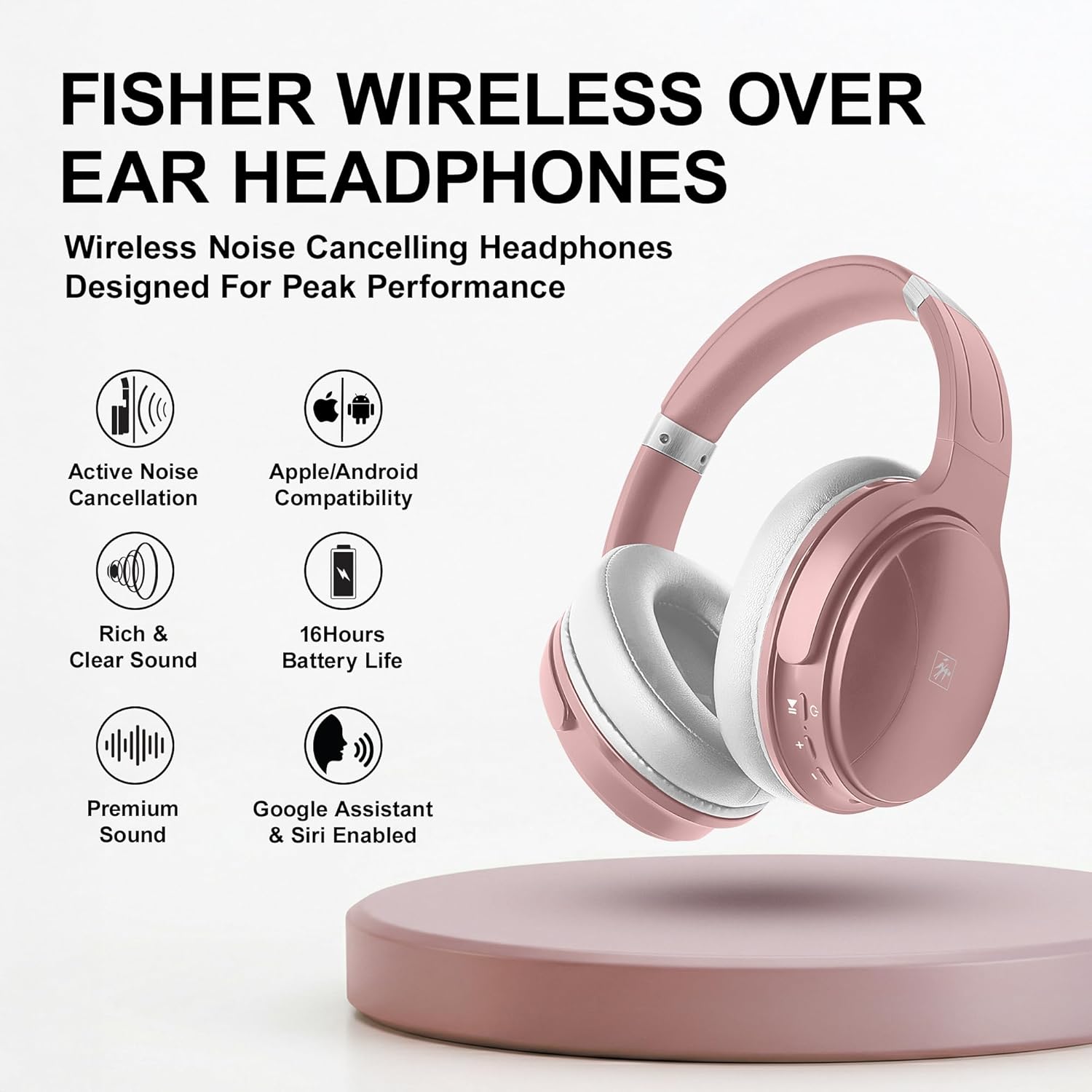 Overview of Fisher Wireless Over Ear Headphones features