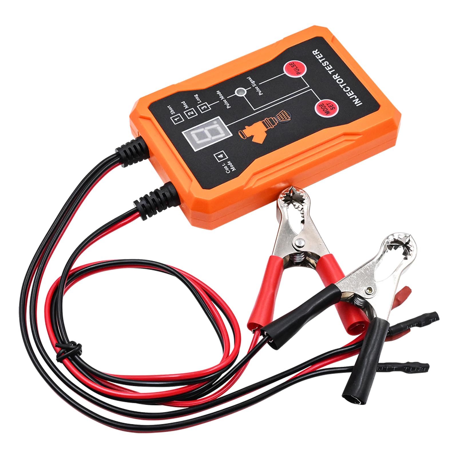 12V Kraftstoffeinspritzdüsen-Tester-Reinigungswerkzeug | 8-Mode-Universal-Kit mit Kurzschlussschutz (ORANGE)