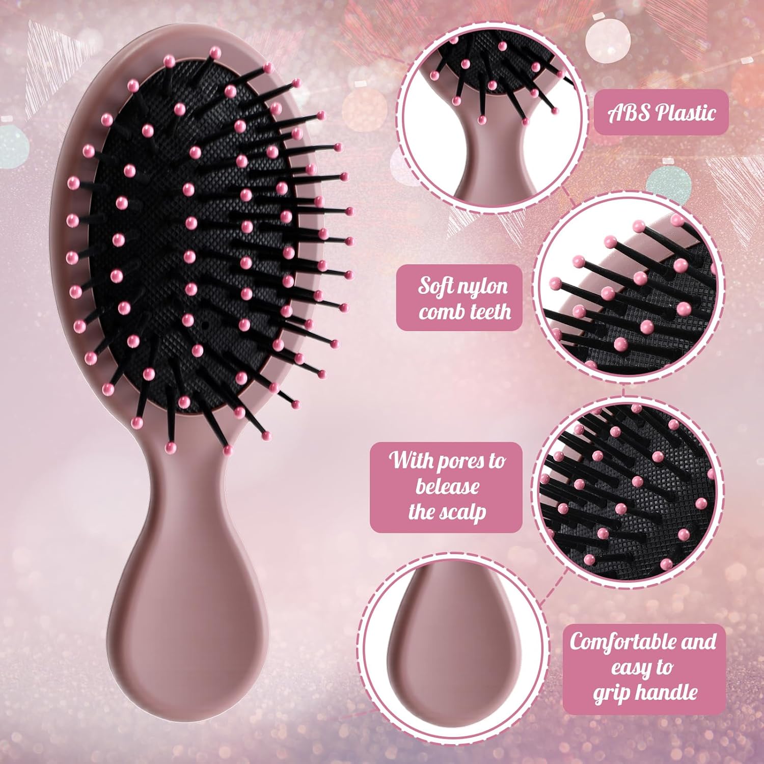 Zopeal 28 Pcs Kids Graduation Gifts Wet Hair Mini Brush Hygiene Supplies Bulk Girl End of School Small Pocket Travel Summer Camp Hairbrush Detangler Soft Bristle Bridesmaid Party Favor(14 Colorful)