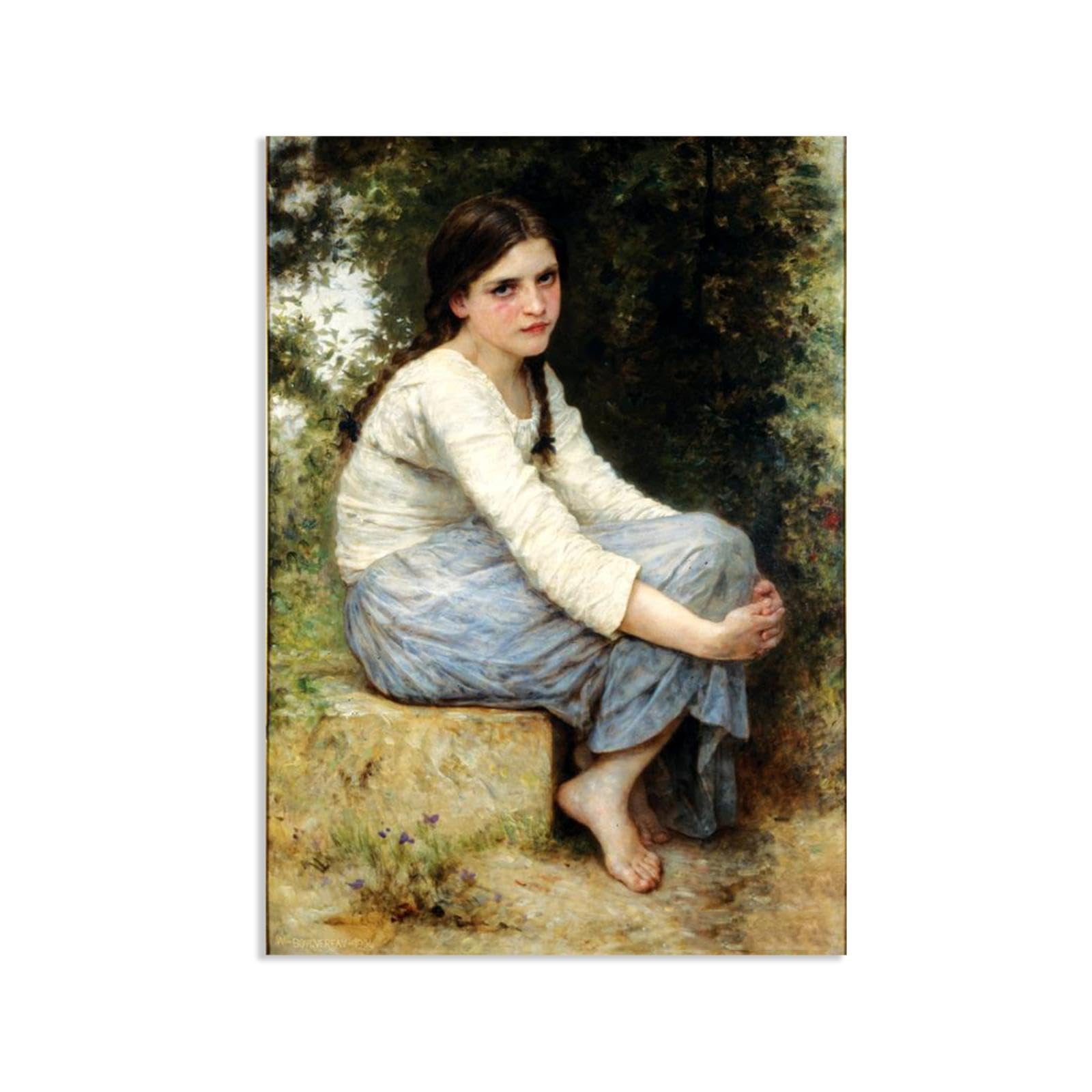 William-Adolphe Bouguereau Wall Art Daydreams Print on Canvas Reproductions of Famous Paintings Wall Decor for Living Room Bedroom Bathroom Home Decor 42x30cm frameless
