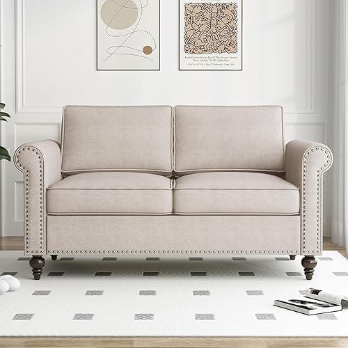 Miniatura 8 de Juego de sofá de 3 piezas para sala de estar, sofá seccional y sofá biplaza, sofás de 3 asientos y muebles de silla con patas de madera en forma de