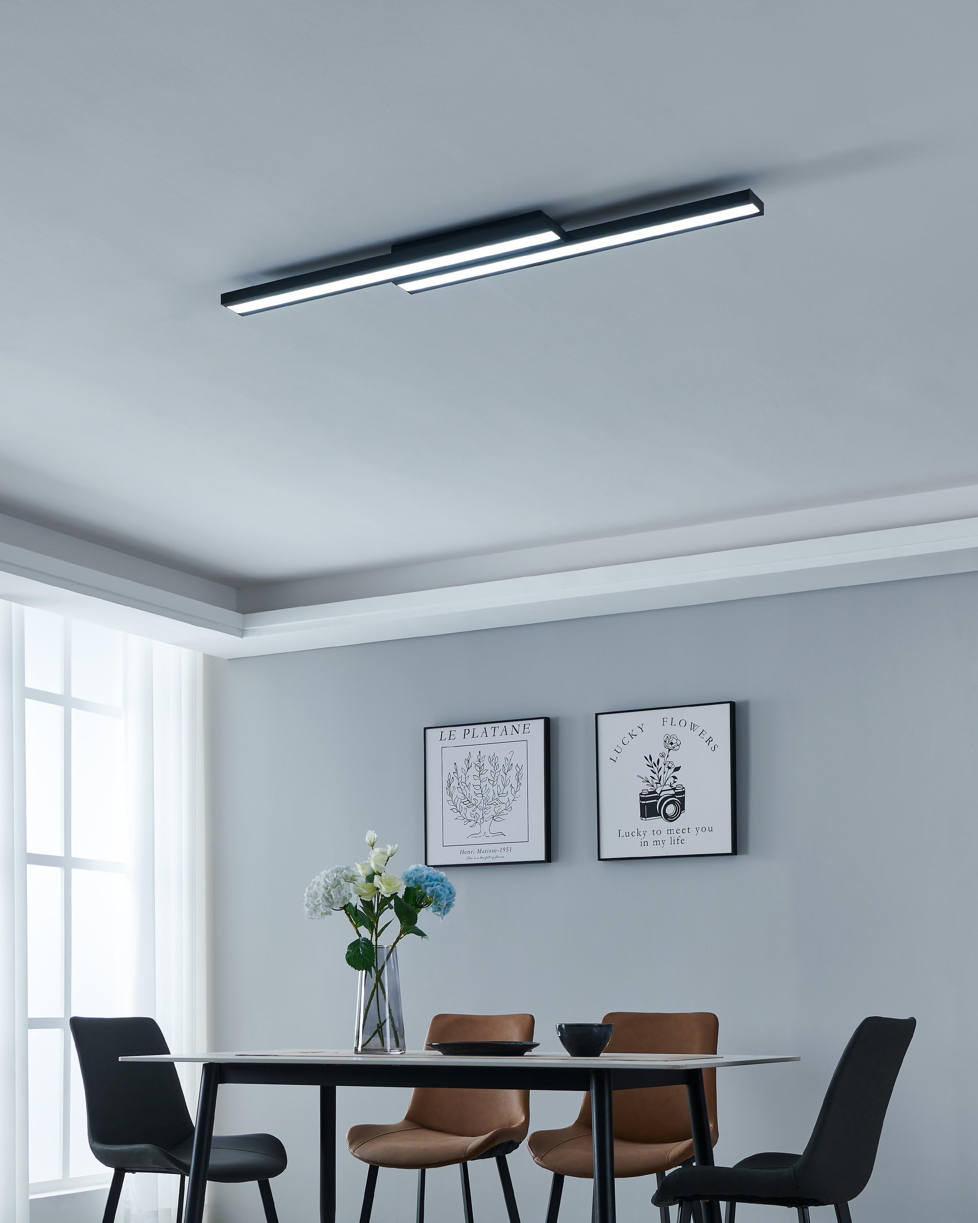 EGLO connect.z Smart Home LED plafondlamp Sarsina -Z, ZigBee, app en spraakbesturing Alexa, lichtkleur instelbaar (warm – koel wit), dimbaar, plafond lamp van zwart metaal, 60 cm