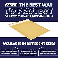 Vista 4 de Paquete de 100 sobres de burbujas de papel de estraza acolchados de 8.5 x 12 pulgadas, sobres de correo amarillos para documentos y paquetes
