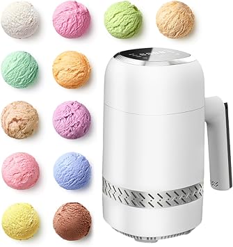 Ice Cream and Soft Serve Maker, Sorbet, Milkshake, 300ml Ice Cream Maker Machine with LCD Screen, No Pre-Freezing Required