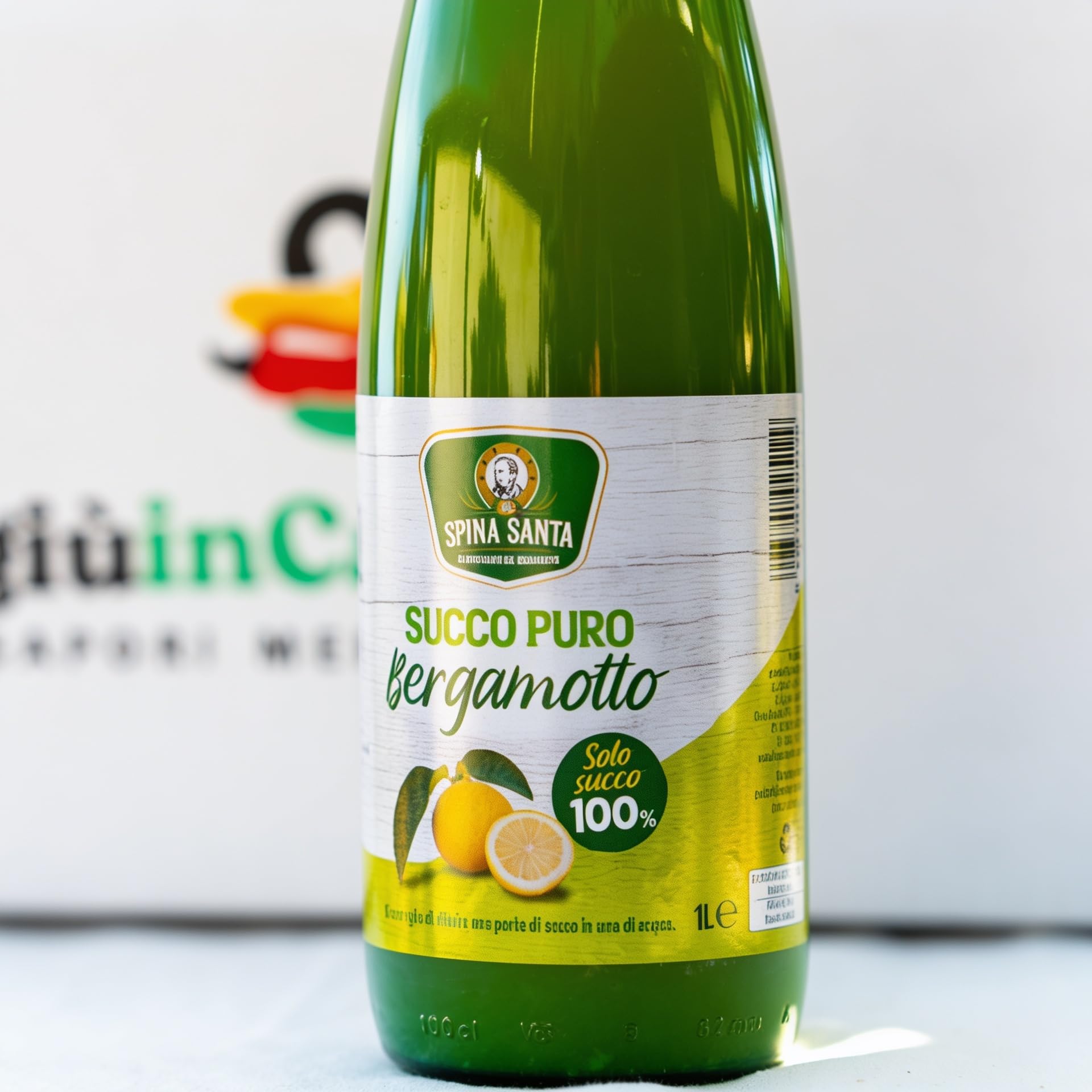 6 Bouteilles Jus de Bergamote Pur 100% - 1L Spina Santa: Goût et Bien-être de Calabre