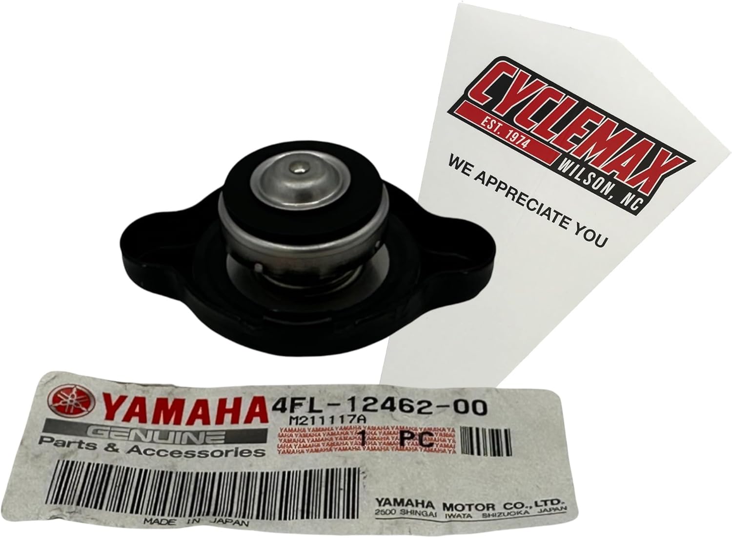 Cyclemax One Pack compatible with Yamaha Radiator Cap 4FL-12462-00-00 Contains One 4FL-12462-00-00 and a Funnel