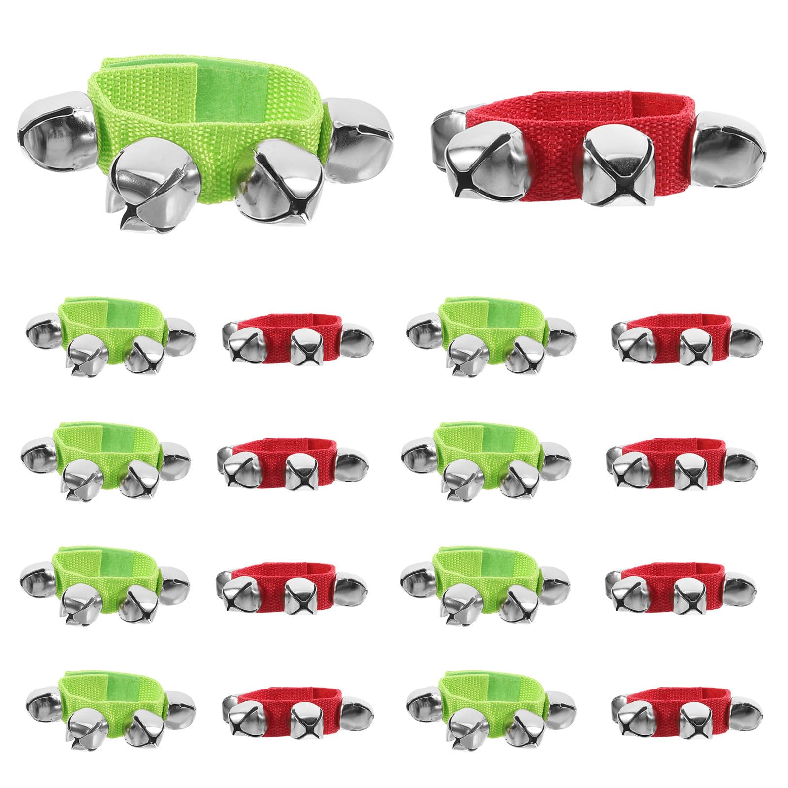 24 Pezzi Bracciale Campanelli Natalizio in Metallo e Stoffa