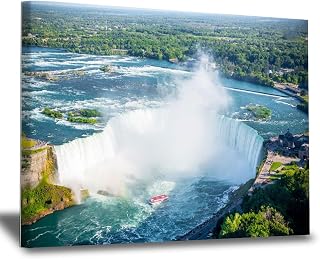 WoGuangis City Landscape Travel Souvenir Canvas Wall Art Pictures Niagara Falls Art Print Canada City Home Wall Decor Hanging Poster for Living Room Bedroom 8x12in