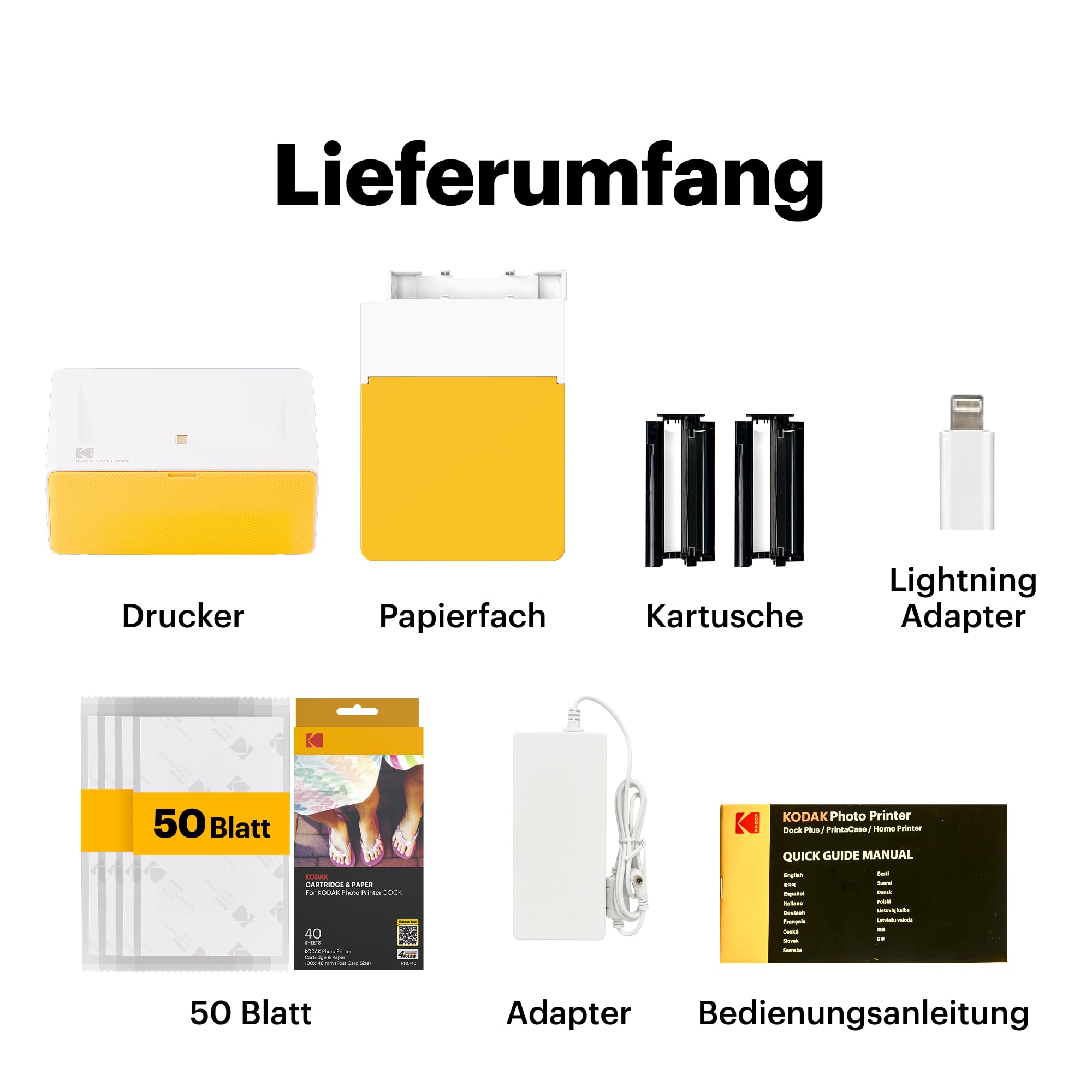 KODAK Dock Plus 4PASS Fotodrucker 10x15 cm 40 Blatt Bundle