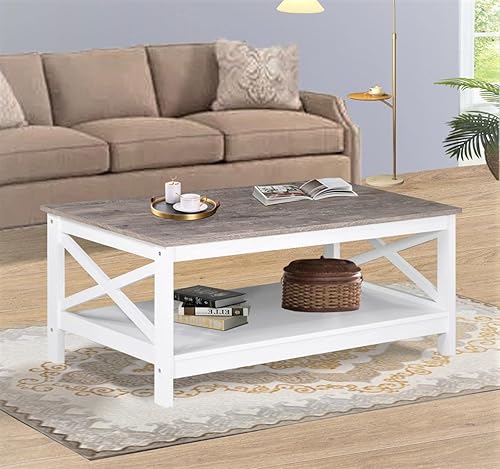 Miniatura 9 de Saint Birch Lambert Modern Farmhouse - Mesa de centro de roble negro