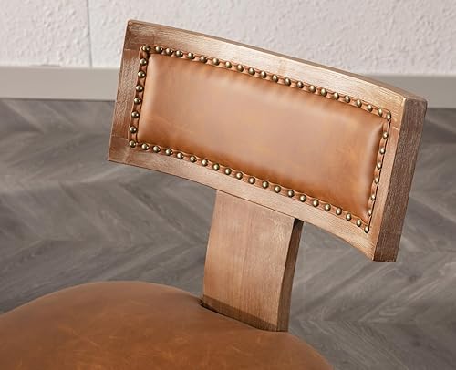 Miniatura 28 de EALSON Juego de 2 sillas de comedor modernas de mediados de siglo, sillas de cocina tapizadas de lino, sillas de comedor de granja, sillas Nailhead