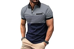 Golf Polo Shirts for Men, Short Sleeve Collar Tennis Shirt