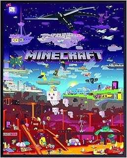 Minecraft Poster - 8x10 Minecraft Wall Decor - Minecraft Party Decorations - Cool Unique Gift for Boys, Men, Gamer, Video Game, Arcade Games, Xbox, Nintendo, Gaming Fan - Game Room Decor