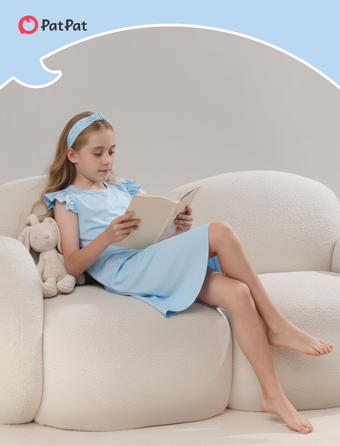 PATPAT Girls Nightgown Soft Summer Sleepwear Cute Pajamas Dress Ruffle Sleeves Night Dresses for Kids - Image 6