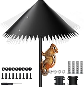 Squirrel Baffle,Squirrel Baffle for Bird Feeder Pole,for Sheepdogs, Squirrels Hooks,Outdoor Pole Mount Squirrels Proof Guard Stopper20 Inches