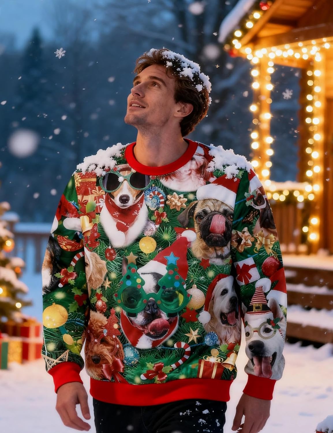 Funny World Mens Ugly Christmas Sweatshirt Funny Xmas​Sweater - Image 5