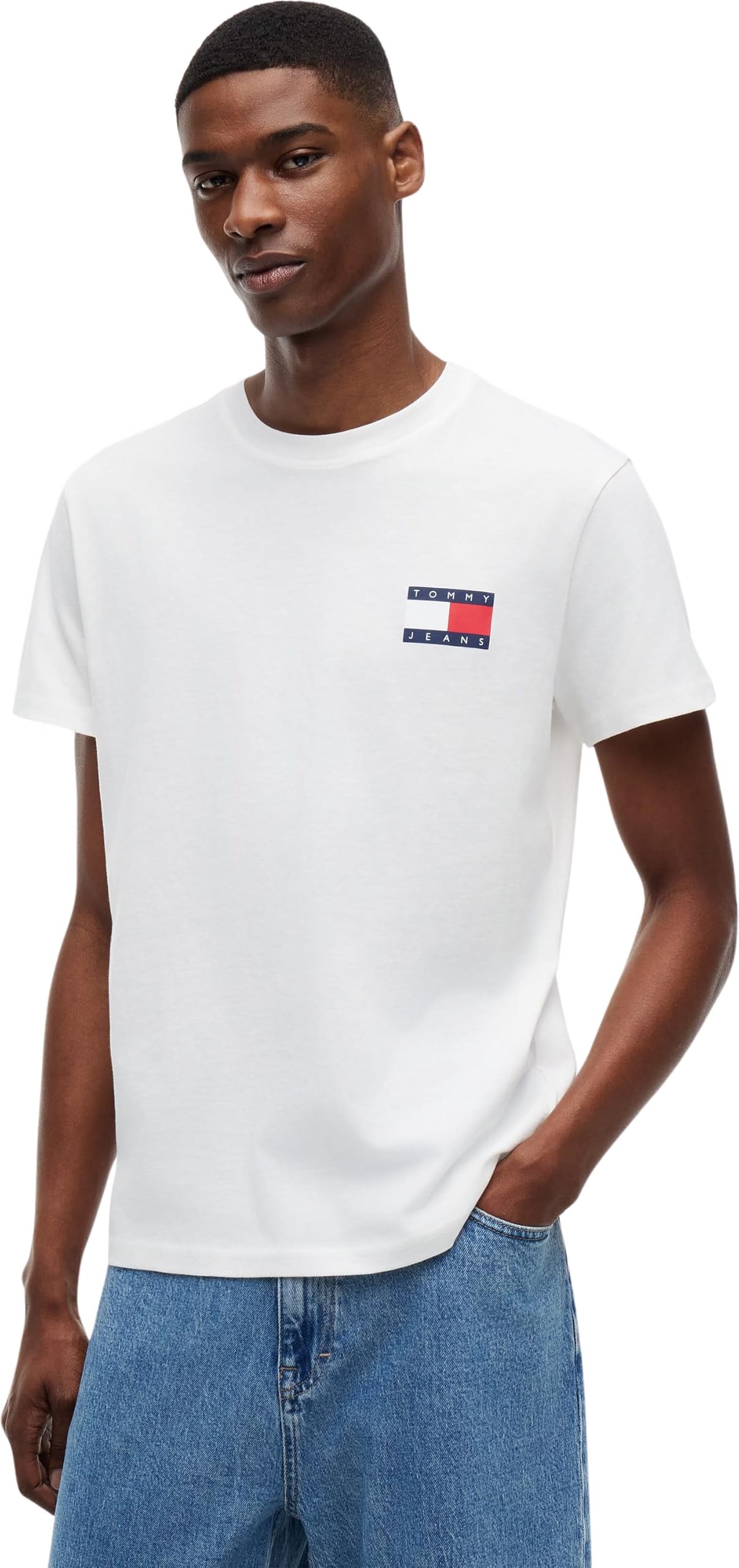 Tommy Jeans Tjm Slim 2pack Ess Flag Tee Extdm0dm22143 Magliette Uomo (Pacco da 2)