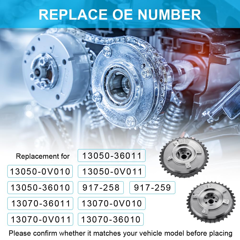 JDMON Engine Timing Camshaft VVT Gear Cam Phaser Replacement for 13050-36011 13050-0V010 Compatible with Toyota Camry, RAV4, Sienna, Highlander, Venza, Scion TC 2.5L 2.7L L4 2009-2012