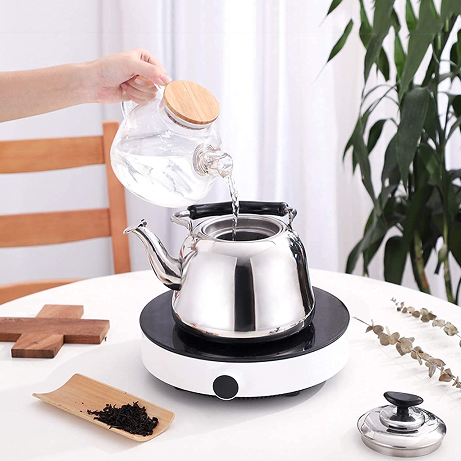 Bouilloire à Sifflet, Avec Thermomètre, Acier Inoxydable De Qualité