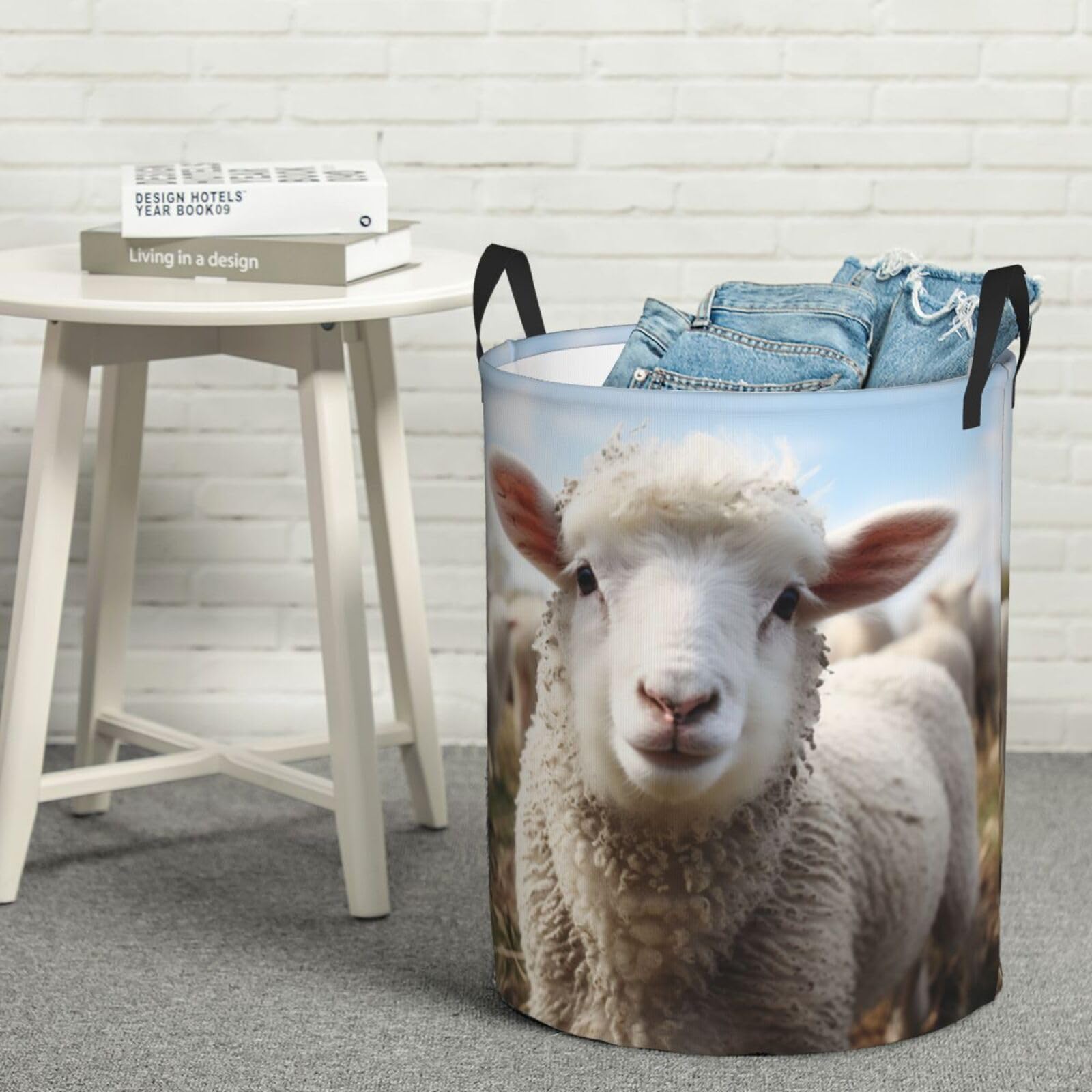 Panier à linge mouton mignon pliable et imperméable pour chambre enfant