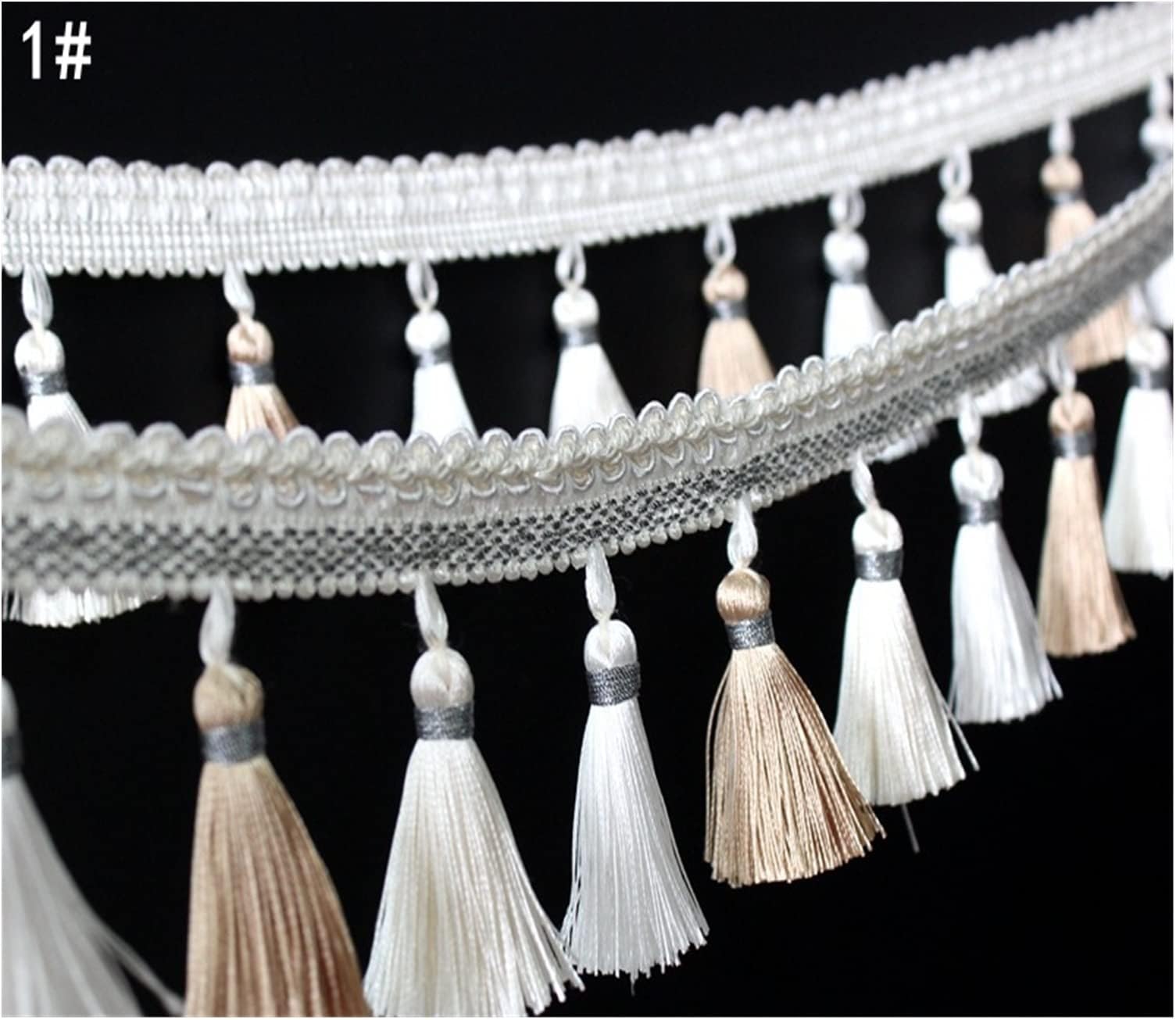 YDDM 6yards DIY Accessories Lace Tassel Small Tassels Cotton Bohemian Tassels Trimming Fringes for Sewing Clothes Curtains Decoration (Color : No. 1, Size : 6 yards)