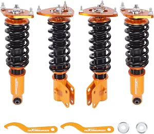 maXpeedingrods Coilovers for Subaru Impreza WRX 2008-2014, Height Adjustable Full Coilovers Suspension Kit, Preset Damping Shock Absorber Struts, Lowering Kit Gold