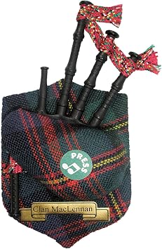 MacLennan Clan Musical Bagpipe Fridge Magnet, Made in Scotland
