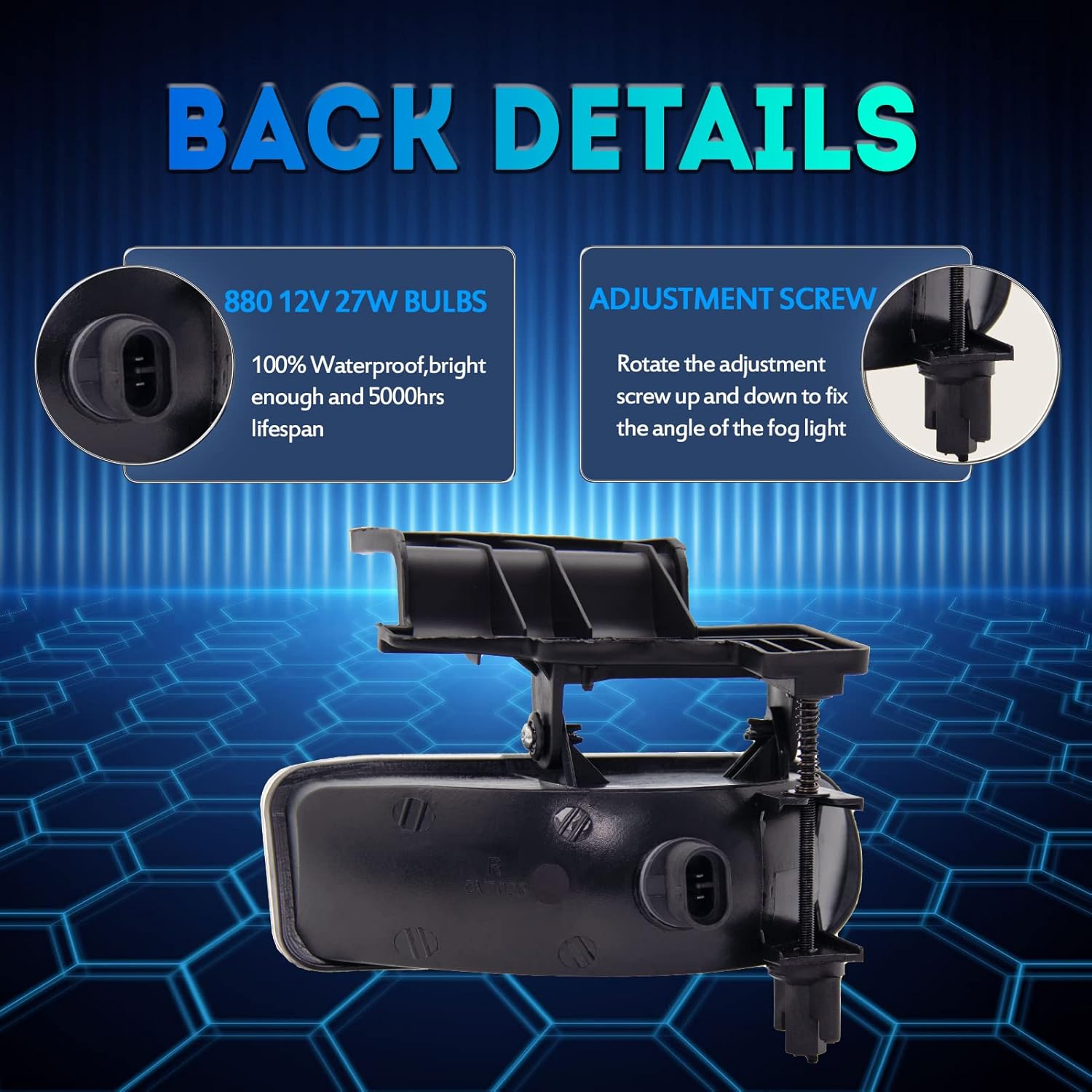 Fog Lights Assembly for 1999-2002 Chevy Silverado 1500 2500, 2000-2001 Chevy Silverado 3500, 2000-2006 Chevy Suburban/Tahoe Fog Light Compatible with 880 12V 27W Bulbs