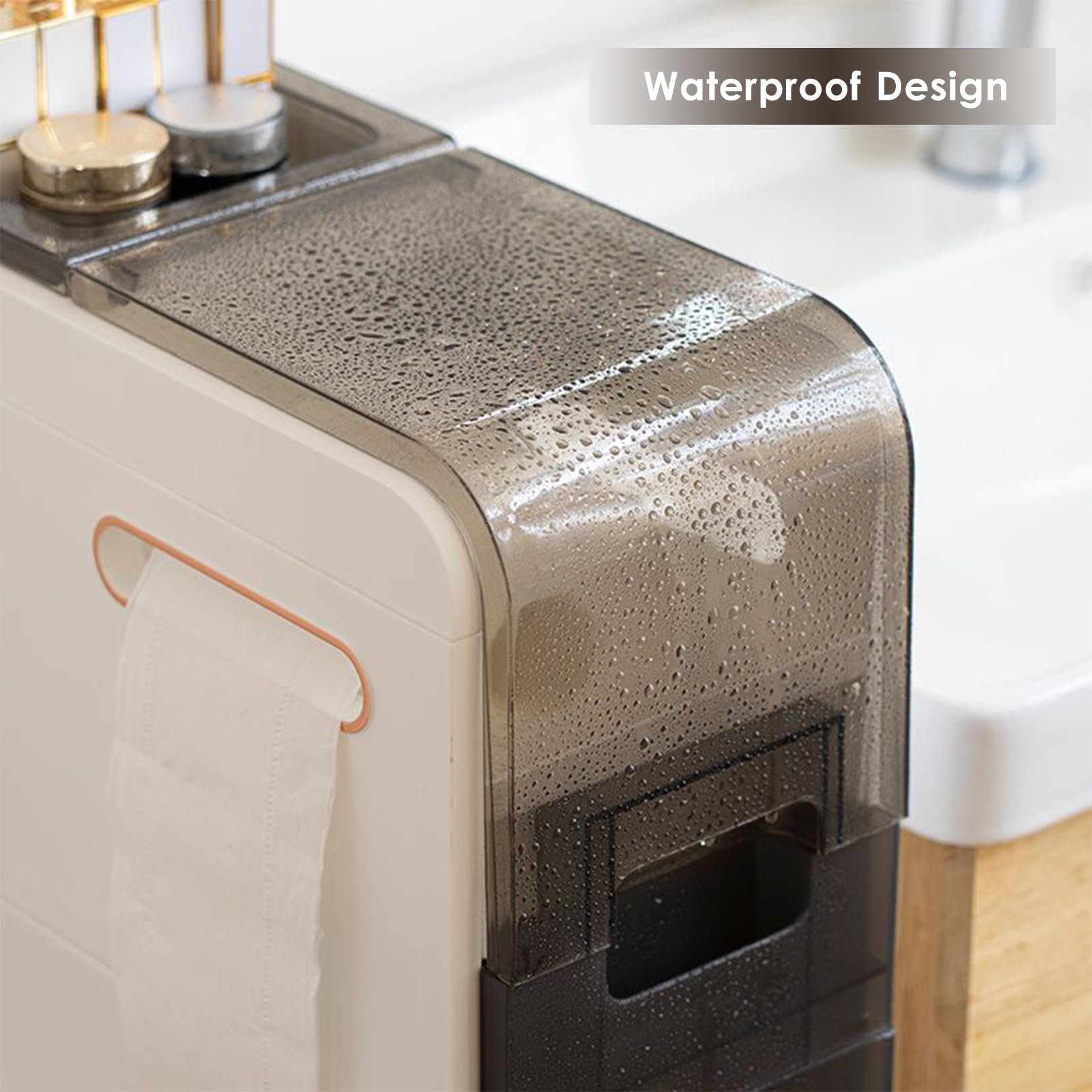 Cajones de almacenamiento apilables Gabinete de almacenamiento de piso de baño Estrecho con cajones de varias capas y 4 ruedas universales, unidad de almacenamiento de ba