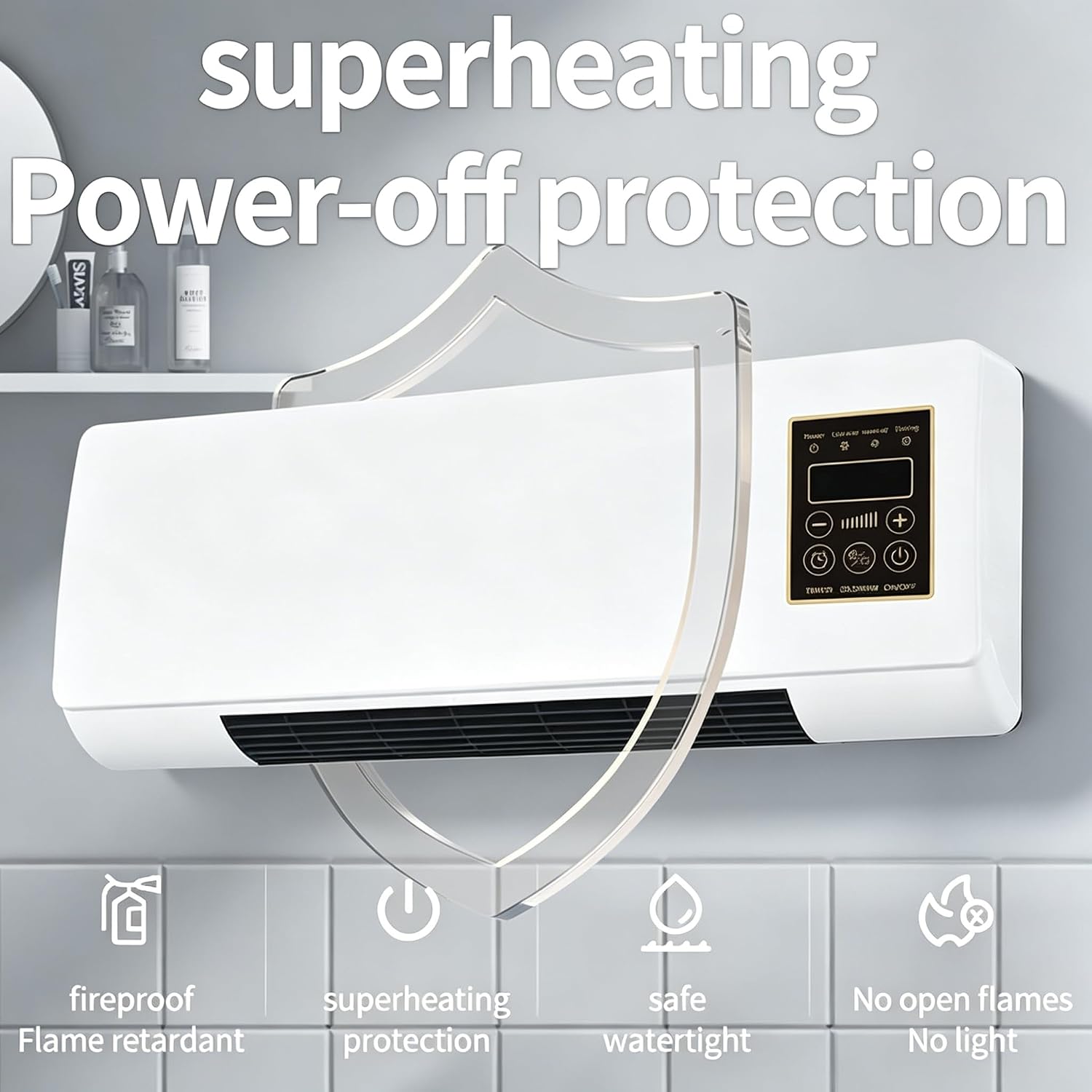Wall Mount Ductless Air Conditioner,2-in-1 Heater and Cooling Combo, Smart Room AC Unit,Aire Acondicionado Sin Ductos De Pared, Smart Room AC Unit With Remote Timer (White)