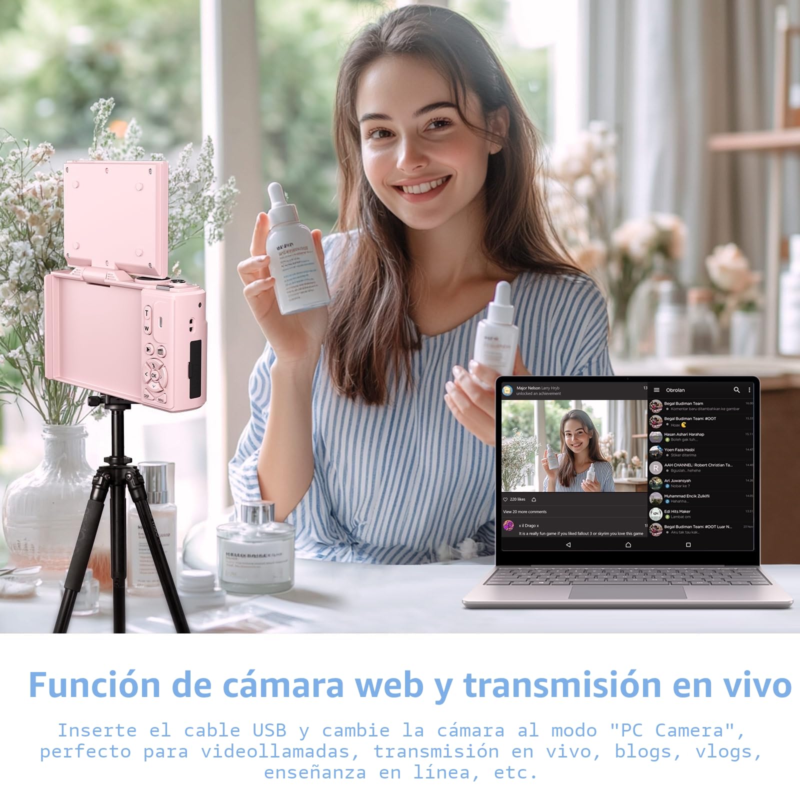 Cámara digital 4K para fotografía, cámara de vlogging de 64 MP para YouTube con pantalla plegable de 3 pulgadas y 180°, zoom de 18x, disparador remoto